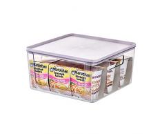 iDesign Caja organizadora de plástico reciclado con asas, bandeja organizadora de la colección exclusiva de Rosanna Pansino, caja de almacenaje con tapa, lila y transparente