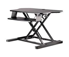 StarTech.com Convertidor Escritorio de Pie y Sentado de Esquina - con Bandeja para Teclado - con Superficie de 89cm x 53cm - Escritorio Ergonómico de Altura Ajustable para Dos Monitores (ARMSTSCORNR)