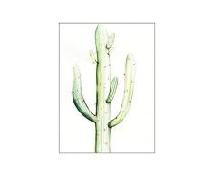Komar Wandbild Von Saguaro Watercolor | Poster, Bild, Wohnzimmer, Schlafzimmer, Dekoration, Kunstdruck | ohne Rahmen | P070B-40x50 fotomural, carbÃ³n