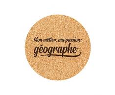 Juego de 6 Posavasos de Corcho Grabados oficios pasiÃ³n geÃ³grafa
