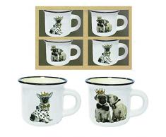 DecoraciÃ³n Bistrot Lotto 12 Cajas 4 Tazas Perros, Altura 5 Ã 6 cm