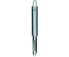 Fackelmann Pelador ovalado, pelador universal de acero inoxidable, pelador robusto para verduras y frutas con hoja afilada (color plata) Cantidad: 1 pieza