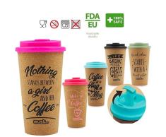 FACTORY CR PACK 5 UNIDADES, Vaso corcho para cafe con tapa 480ml