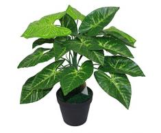 Leaf Planta Artificial de 45 cm, Taro Oscuro de 45 cm