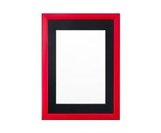 Paintings Frames Rainbow - Marco de Fotos, póster, Disponible en Otros tamaños y Colores, Madera, Rojo con Negro para Cuadro A4 de 14 x 11 Pulgadas