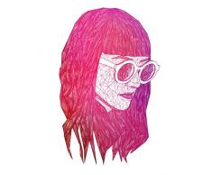 Komar Wandbild Von Grid Pink | Poster, Bild, Wohnzimmer, Schlafzimmer, Dekoration, Kunstdruck | ohne Rahmen | P120B-40x50 fotomural, Blanco, Rosa