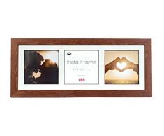 Inov8 21 x 20,32 cm Insta-Frame Kayla Marco para Instagram 3/DE Estampado a Cuadros de Fotos con paspartú Blanco y Negro con Borde, 2 Unidades, diseño de Roble