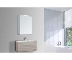 Talos Armario con Espejo LED Mirage - Color Claro 4200K - Cuerpo de Aluminio - 40x 60 cm