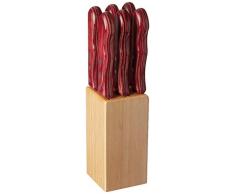 Utica Cutlery 75840529B6 - Juego de cuchillos para carne, 7 piezas, mango grande, madera, acero inoxidable, multicolor