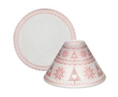 Yankee Candle Mountian Holiday Red Nordic Frosted - Pantalla grande + plato de cristal, multicolor, 15 cm
