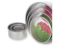 DECORA Bandeja Profesional Tonda, anodizado de Aluminio, Plata, 25 x 5 cm