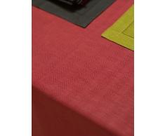 Mantel Emilia de lino. Color naranja sanguina. LinenMe 140 x 305 cm.