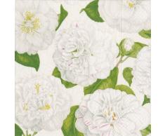Caspari Entertaining Camelias Garden servilletas Papel de cÃ³ctel, Paquete de 20, Marfil, 12,7Â x 12,7Â x 3Â cm