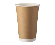 Intertan Q530015KR - Vasos de papel de estraza (doble pared, 90 mm de diámetro, capacidad de 16 onzas, 25 unidades)