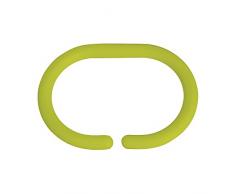 MSV , 140854 Unidades de plÃ¡stico 12 Anillas para Cortina de Ducha-Polipropileno-Green 6 x 4 cm