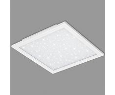 Briloner Leuchten Panel LED, lámpara de techo con decoración de estrellas, 1.300 lúmenes, 4.000 Kelvin, 12 W, blanca, 295x295x55 mm (LxAxA)