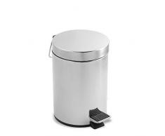 Metaltex Cubo con Pedal Redondo, Acero Inoxidable, Gris, 20x20x29 cm