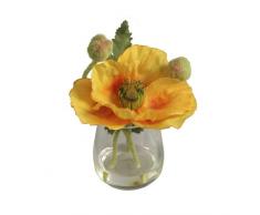 BELLAFIORA 20AMAZ041507 - Flor artificial, amapola, color amarillo