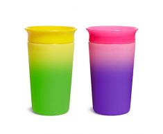 Munchkin Vaso Aprendizaje para BebÃ© y NiÃ±os PequeÃ±os, Set de Vasos 360Â°, Vaso Antiderrame Libre de BPA para BebÃ©s a Partir de los 12 Meses, Apto para Lavavajillas, Lote de 2 x 266Â ml, Amarillo/Rosa