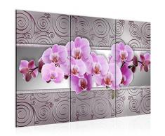 204831b - Cuadro de pared (120 x 80 cm, lienzo de fieltro, tamaÃ±o XXL, 3 piezas, fabricado en Alemania, listo para colgar), diseÃ±o de orquÃ­dea