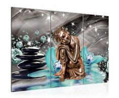 Runa Art 505331b - Cuadro de pared (120 x 80 cm, lienzo de fieltro, formato XXL, 3 piezas, fabricado en Alemania, listo para colgar), diseÃ±o de orquÃ­dea de Buda