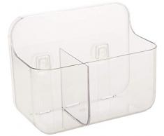 Addis Invisifix - Soporte para Cepillo de Dientes de baÃ±o (2 Compartimentos, translÃºcido, 9,5 x 14 x 18 cm)