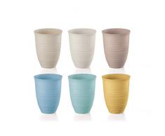 Guzzini Tierra Juego de 6 Vasos Altos Post Consumed Recycled de poliÃ©ster, Multicolor, 9,8 cm