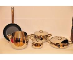 Alessi - Batería de Cocina (7 Piezas), Color Plateado