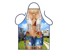 Iconic Delantales Delantal de Mujer Sexy Hippy, poliéster, Multicolor, 79 x 56 x 0,1 cm