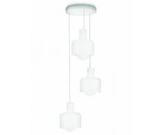 Philips myLiving Ravan - Lámpara colgante, iluminación de interior, 3 luces, casquillo E27, bombilla fluorescente, luz blanca cálida, IP20, color blanco
