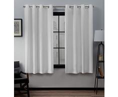 Exclusive Home Par de Paneles de Cortina de Lino, poliÃ©ster, Blanco Invierno, 160 cm de Largo