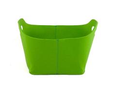 1buy3 - Cesta de Fieltro Ovalada (36 x 28 x 25 cm), Color Verde