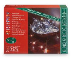 Konstsmide 4073-103 LED Guirnalda (con hojas otoñales, 30 diodos de luz blanca cálida, 24 V transformador interior, 0,9 W, transparente óptica)