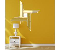 FLEXISTYLE Espejo Decorativo Points 100 cm, 3mm Acrylic Mirror from EU, Living Room, Bedroom, Hallway, Unbreakable, DIY Home Decoration, Silver, Made in EU