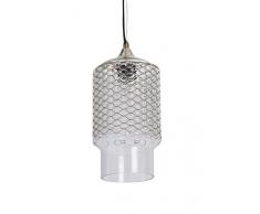 Lussiol 250320 - Lámpara de techo (cristal, 60 W, 15 x 30 cm), color transparente y latón