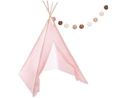 Tipi infantil rosa + guirnalda LED Safari Well Home
