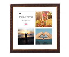 Inov8 16 x 40,64 cm Insta-Frame Marco para Instagram 4/de Estampado a Cuadros de Fotos con paspartú Blanco y Blanco con Borde, Ripple marrón