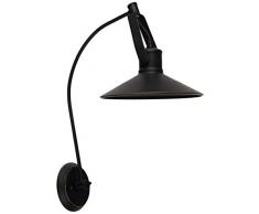 Better & Best Negro Aplique (lámpara de Pared) móvil, con Tubo Largo, con Pantalla de Hierro, Medidas 27x43x52 cm, Material: Metal