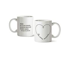 Mopec G471.7 Taza Cerámica Eu Te Amo Mãe Corazón, Blanco