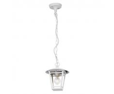Brilliant AG 42370/05 - Lámpara colgante exterior de metal y cristal, 40 W, E27, color blanco