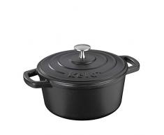kela Cacerola redonda Calido hierro fundido, 2,50 l, 2.5 litros, Negro (2,5 L)