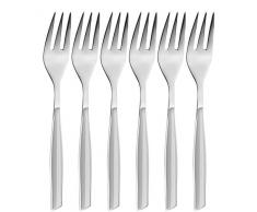 BUGATTI Glamour glgu-021f17/6 Tenedores para Tartas (Juego de 6) - San (Resina copolÃmeros de estireno-acrilonitrilo)/Acero - 16 x 20 x 3 cm - Gris