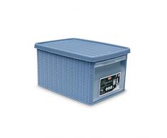 Stefanplast 2075903 Elegancia Caja de Almacenamiento con plástico de la Puerta Antes de Blue Sky 29 x 39 x 21 cm