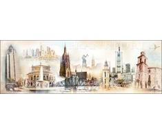 Pro-Art g1684e - Lienzo en impresión giclée (150 x 48 cm), diseño de la Ciudad de Frankfurt I, Multicolor, 120 x 40 cm