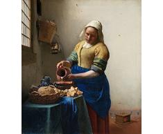Cuadro Lienzo, ImpresiÃ³n Digital - La Lechera Jan Vermeer, cm. 80x90 - DecoraciÃ³n Pared