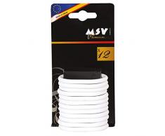 MSV Anillos de Cortina de Ducha Blanco Premium-Lote de 12, 5.8 X 4.5
