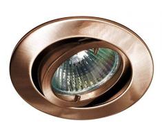 Lampenlux Samila - Foco led empotrable (redondo, giratorio, 12 V, aluminio, cobre envejecido, sin bombilla), acero cromado