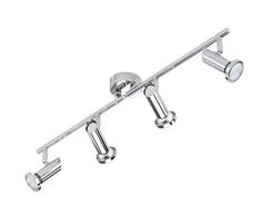 Briloner 2000-048 - Lámpara de techo (con 4 luces LED GU10), color plateado