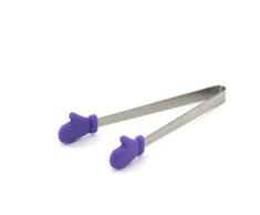 Pinzas de silicona en forma de guante, pinzas de barbacoa de silicona resistentes al calor y buffet de ensaladas de 5 pulgadas, pinzas de frutas de silicona para cubitos de hielo azÃºcar, morado