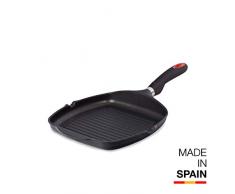 Valira Black - Grill Premium de 26x26 cm hecho en EspaÃ±a, aluminio fundido con antiadherente reforzado, apto para inducciÃ³n